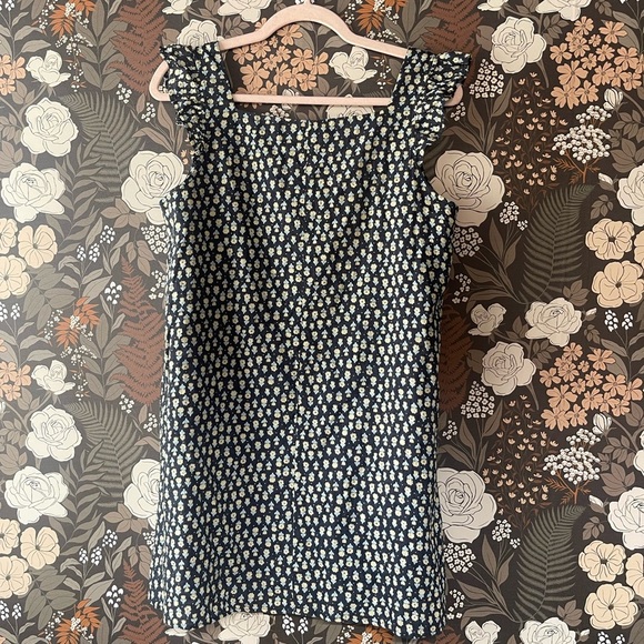 NWOT RE/DONE Women's Blue Floral-print Cotton-blend Jersey Mini Dress - Picture 6 of 7